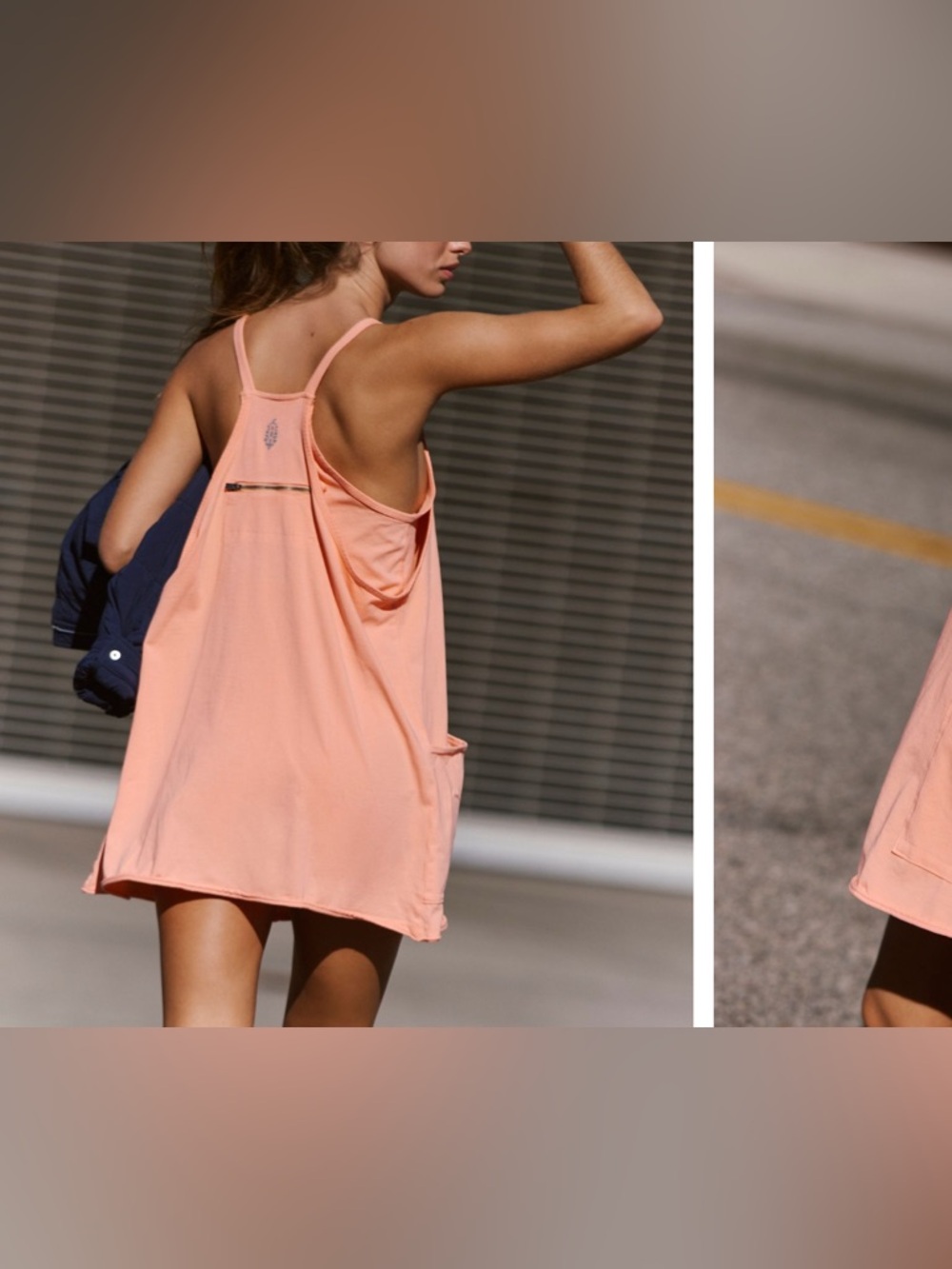 NWOT Free People FP Movement Hot Shot Mini Dress - fruit punch peach - Large - Picture 3 of 10